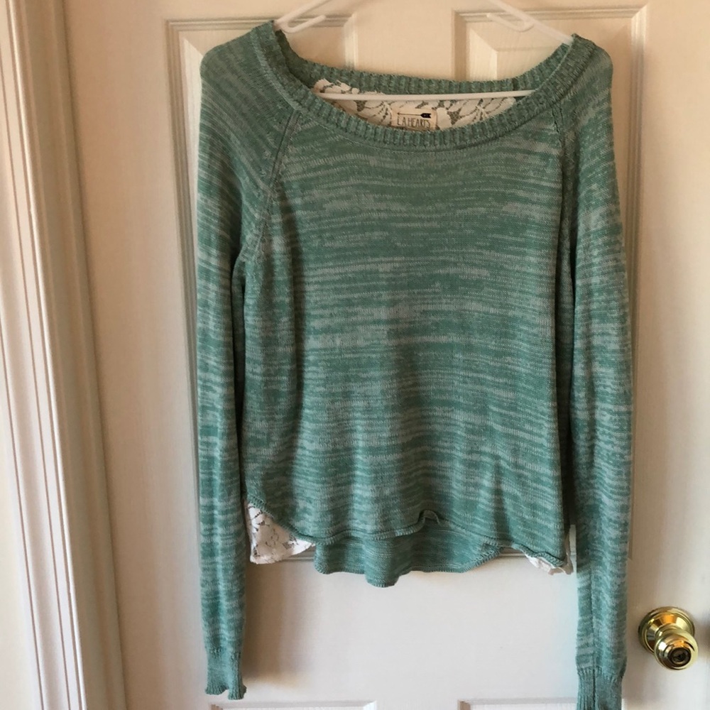 LA hearts sweater with lace detail